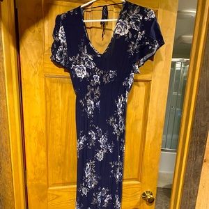 Blue dress with white flowers